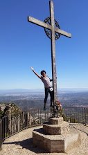 A harrowing pose on the mountain near Montserrat.